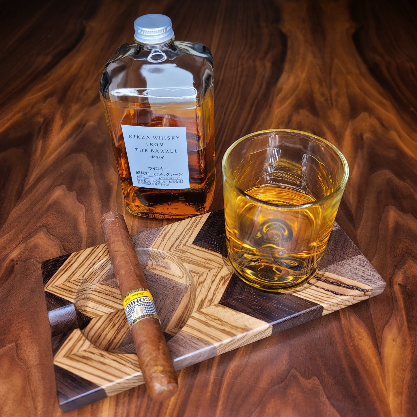 Chevron Whiskey Coaster/Cigar Rest/Ashtray