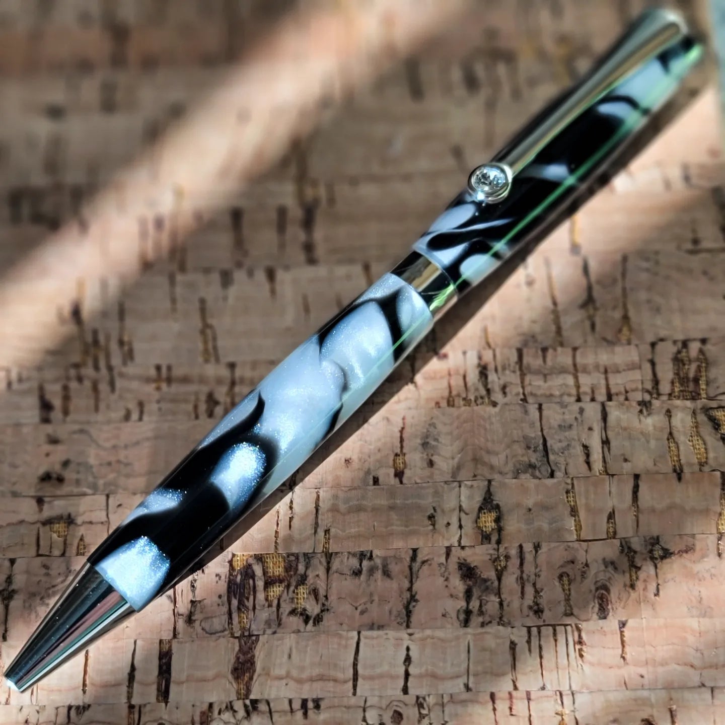 Black/Mother of Pearl Swarovski Crystal  - Pen